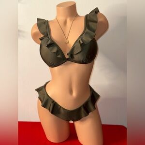 Mossy Green Flare Bikini